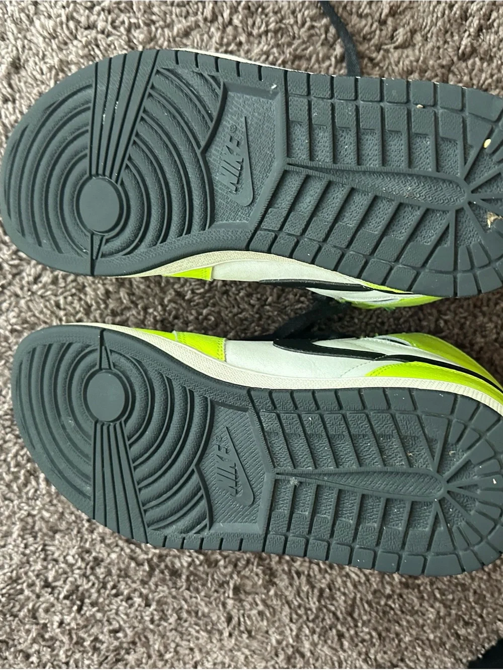 Jordan High-Top Sneakers in Neon Yellow, White & Black